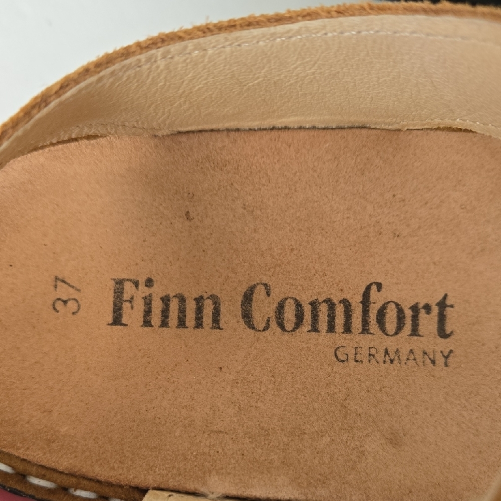 Finn Comfort Brown Leather Sandals with Silver Buttons Size 37 EU - Picture 3 of 9